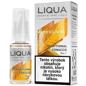 Liqua Traditional Tobacco- drsná temná tabakovka. Neodporúčam do továrnych hláv.