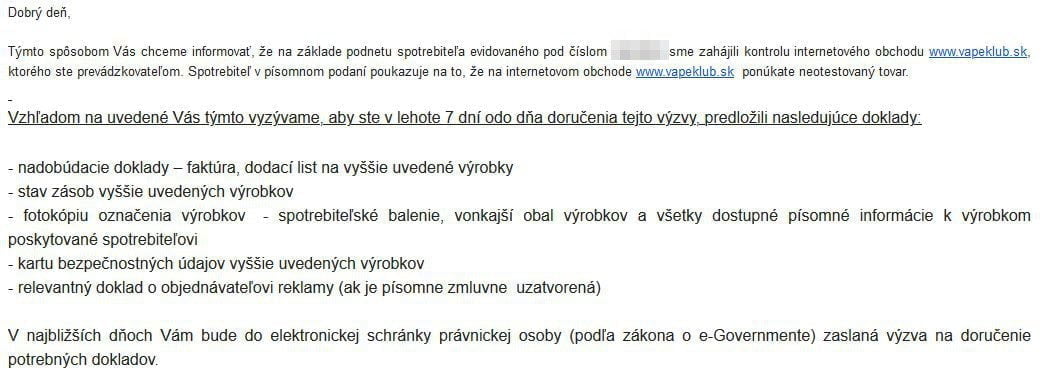 SOI vapeklub udanie jun 2020