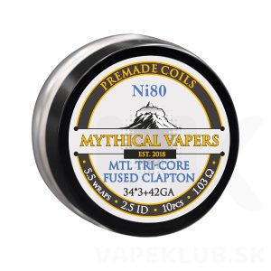 Ni80 MTL Tri-core Fused Clapton špirálky Mythical Vapers 10ks