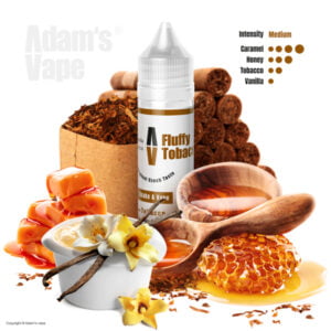 Fluffy Tobacco od Adam´s Vape je dezertná tabakovka s lahodnou kombináciou karamelu, vanilkového krému a jemným tónom medu.